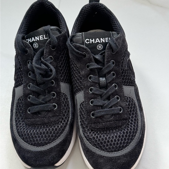 Chanel authentic sneakers in black size 38, used only once. perfect condition - Picture 3 of 12